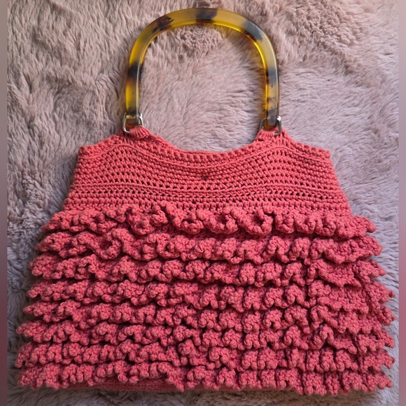 Vintage Mauve Crochet Bag - Picture 2 of 5